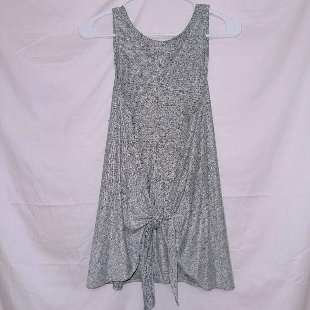 Lou & Grey Loft Gray Sleeveless Tie front Longline Tunic Lounge Top size small